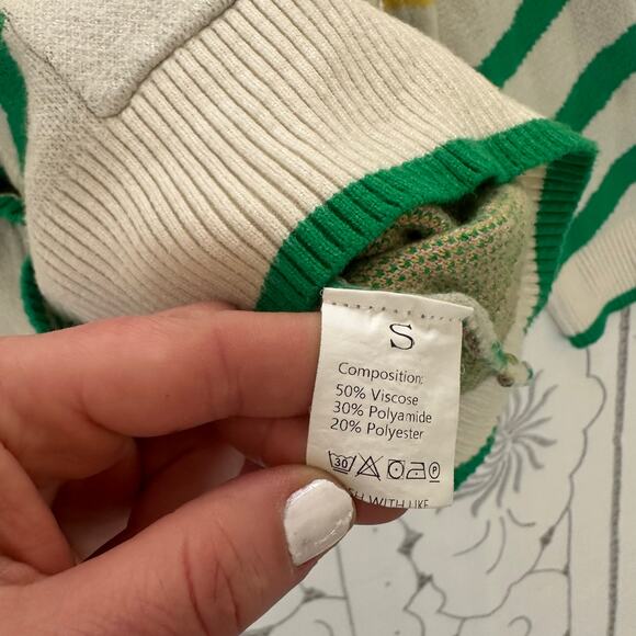 Miss Sparkling Cactus Cardigan Small Desert Striped Viscose - Picture 4 of 6